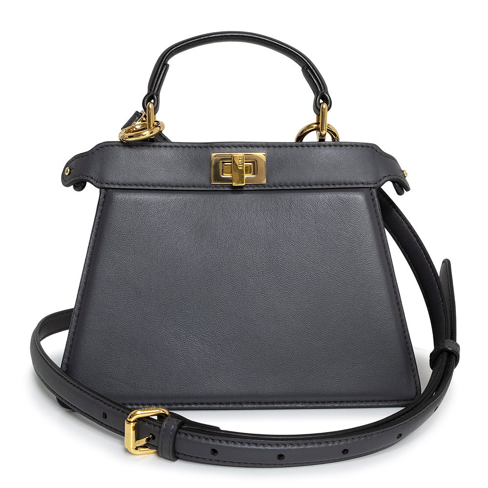 Fendi Peekaboo ISee U Calfskin Leather Gray Crossbody